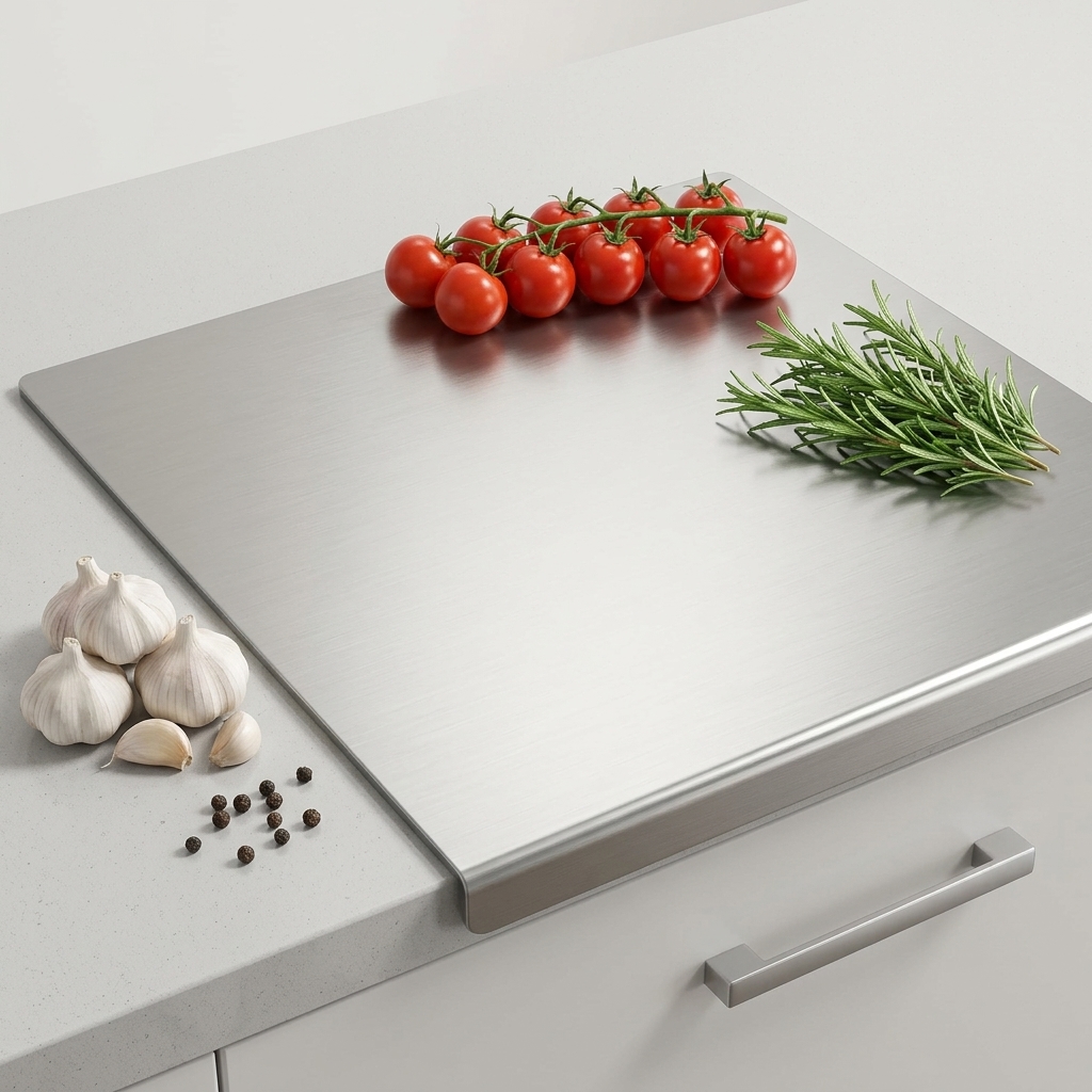 Bend SS Chopping Board (28.5*35.5 cm-1mm) - VRTAJ Kitchen Product