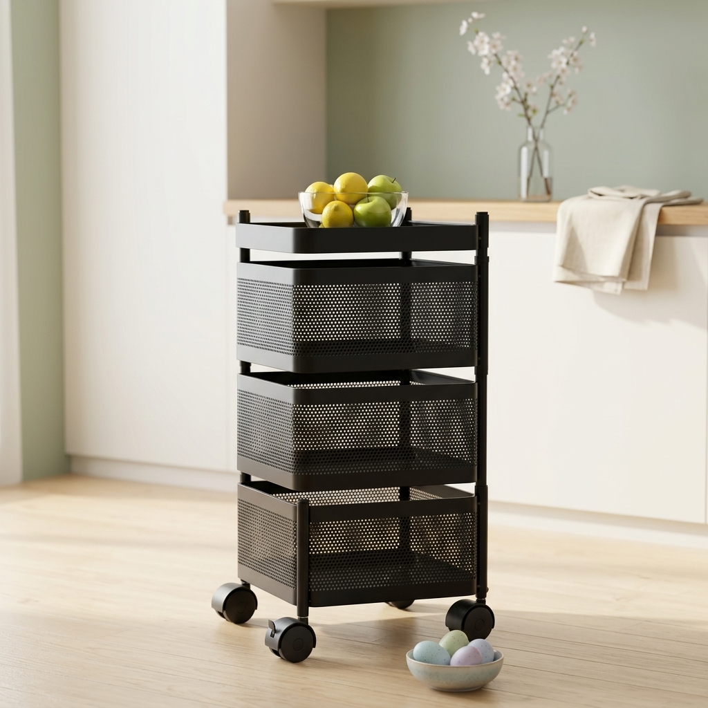 Kitchen Rotating Storage 3 Layer (Square) - VRTAJ Kitchen Product