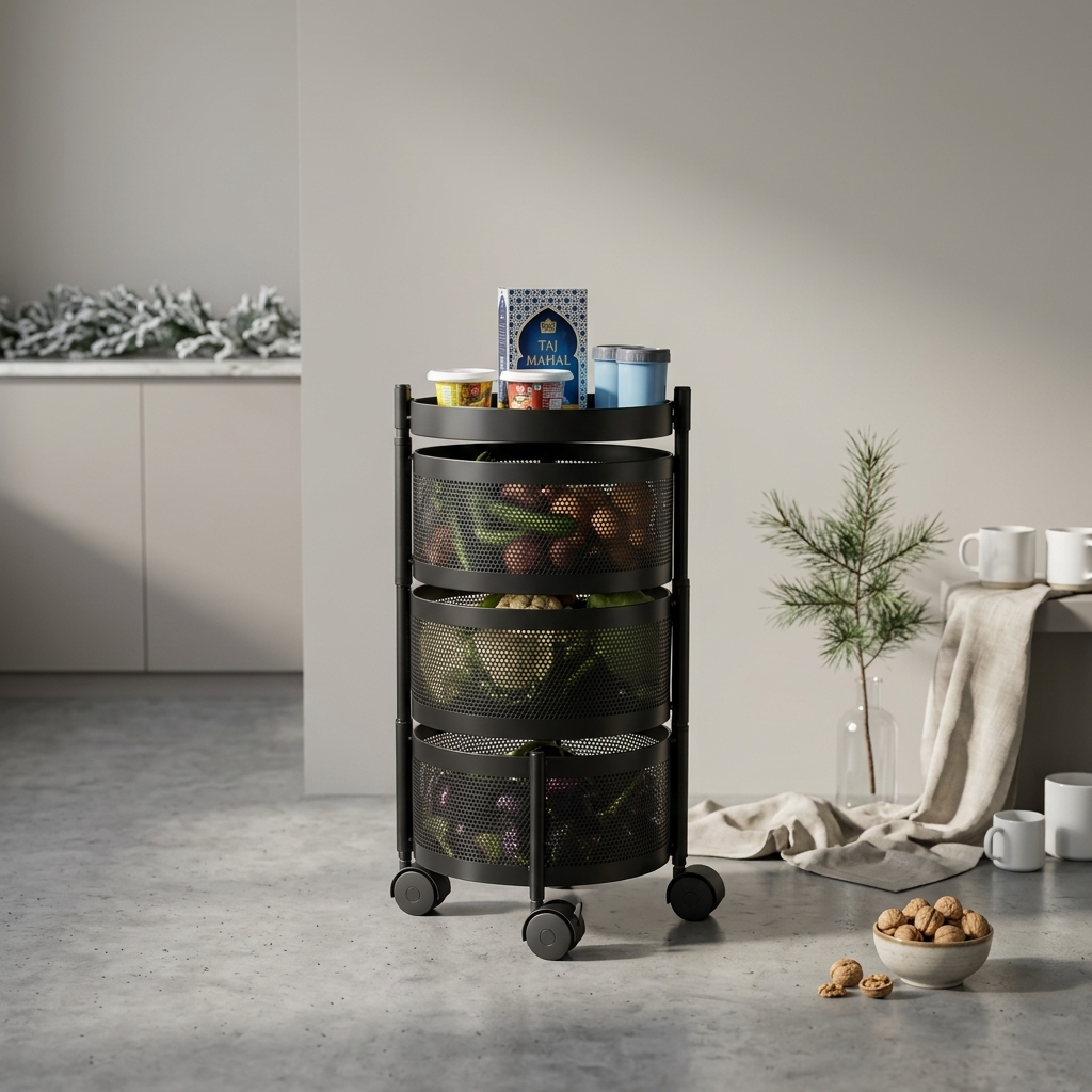 Kitchen Rotating Storage 3 Layer (Round) - VRTAJ Kitchen Product