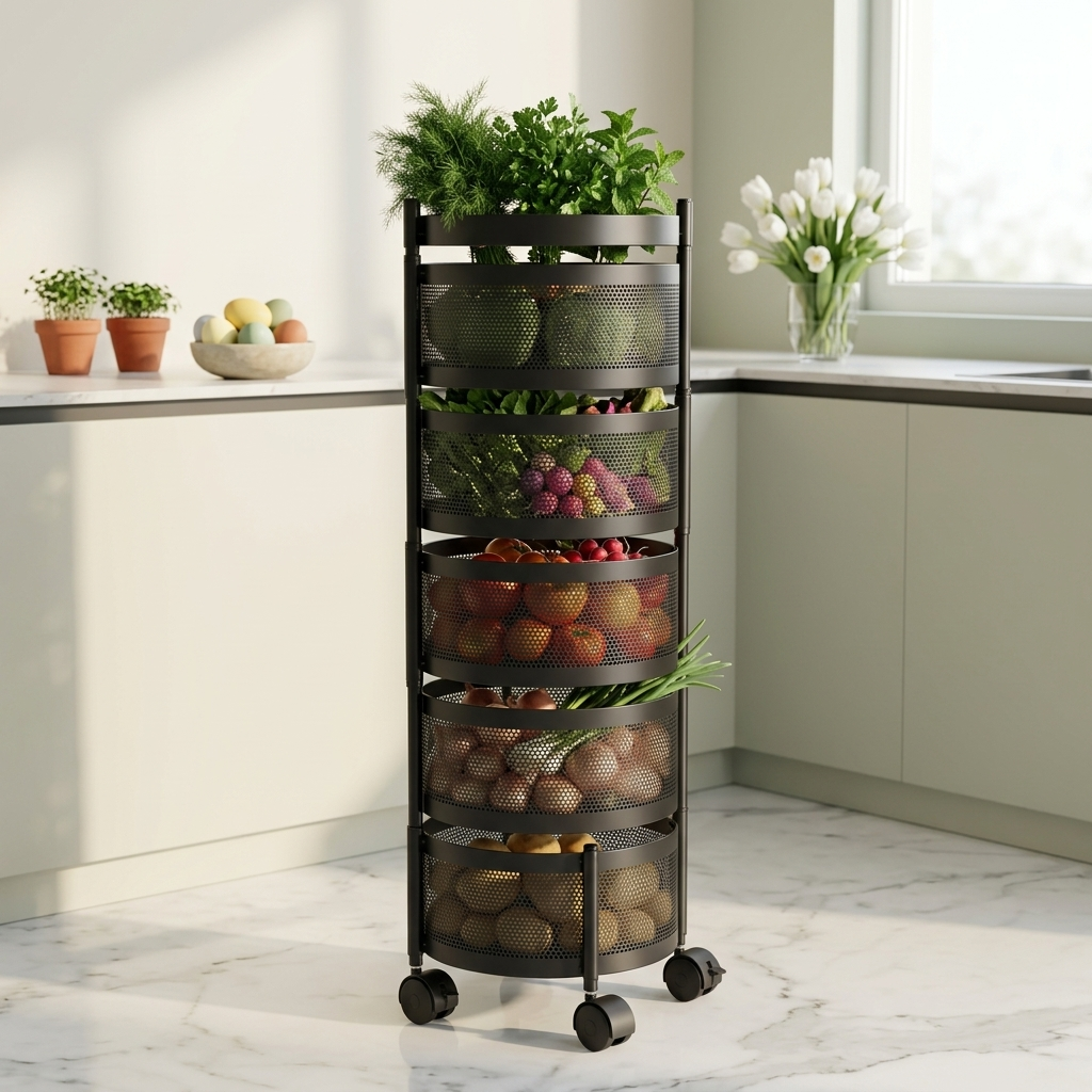 Kitchen Rotating Storage 5 Layer (Round) - VRTAJ Kitchen Product