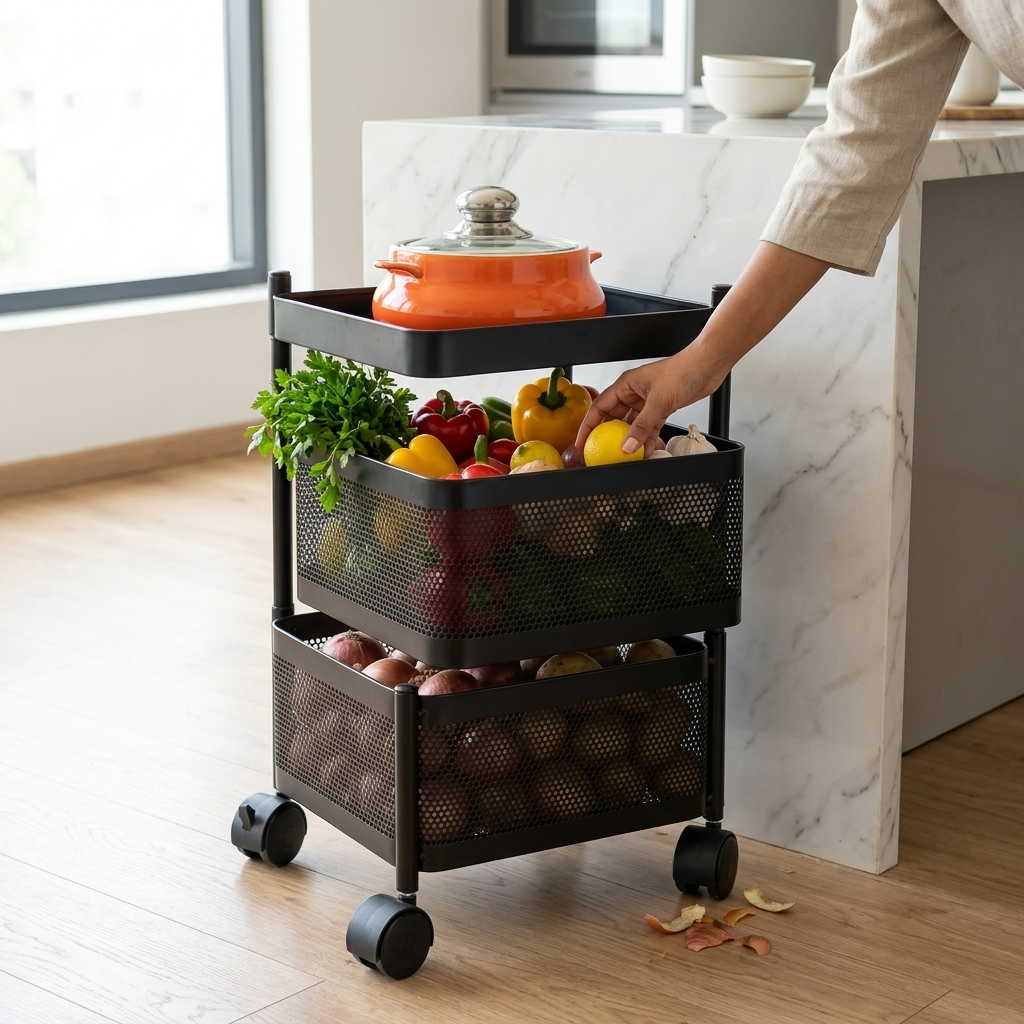 Kitchen Rotating Storage 2 Layer (square) - VRTAJ Kitchen Product