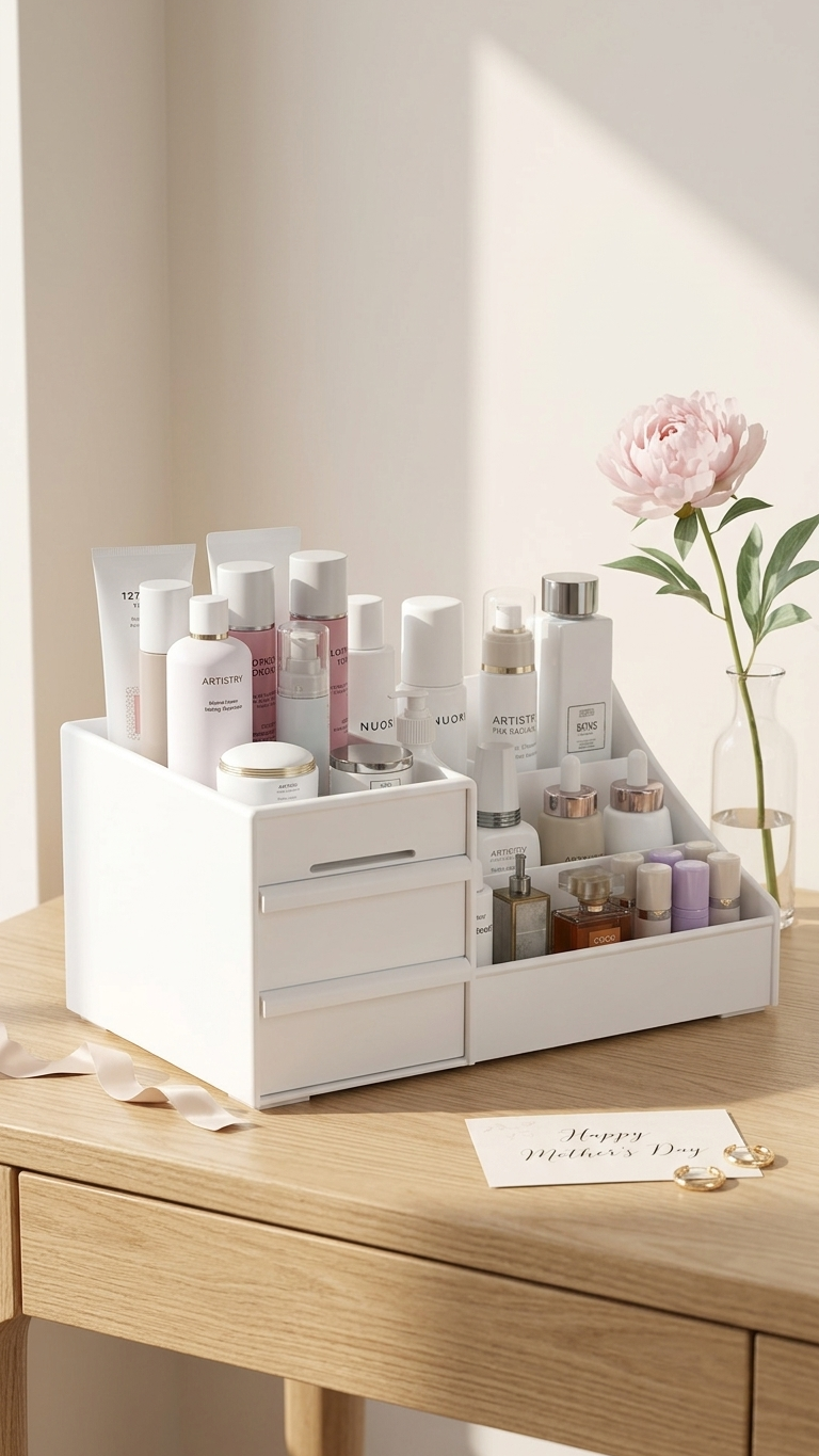 Cosmetic Organizer Box with Drawers