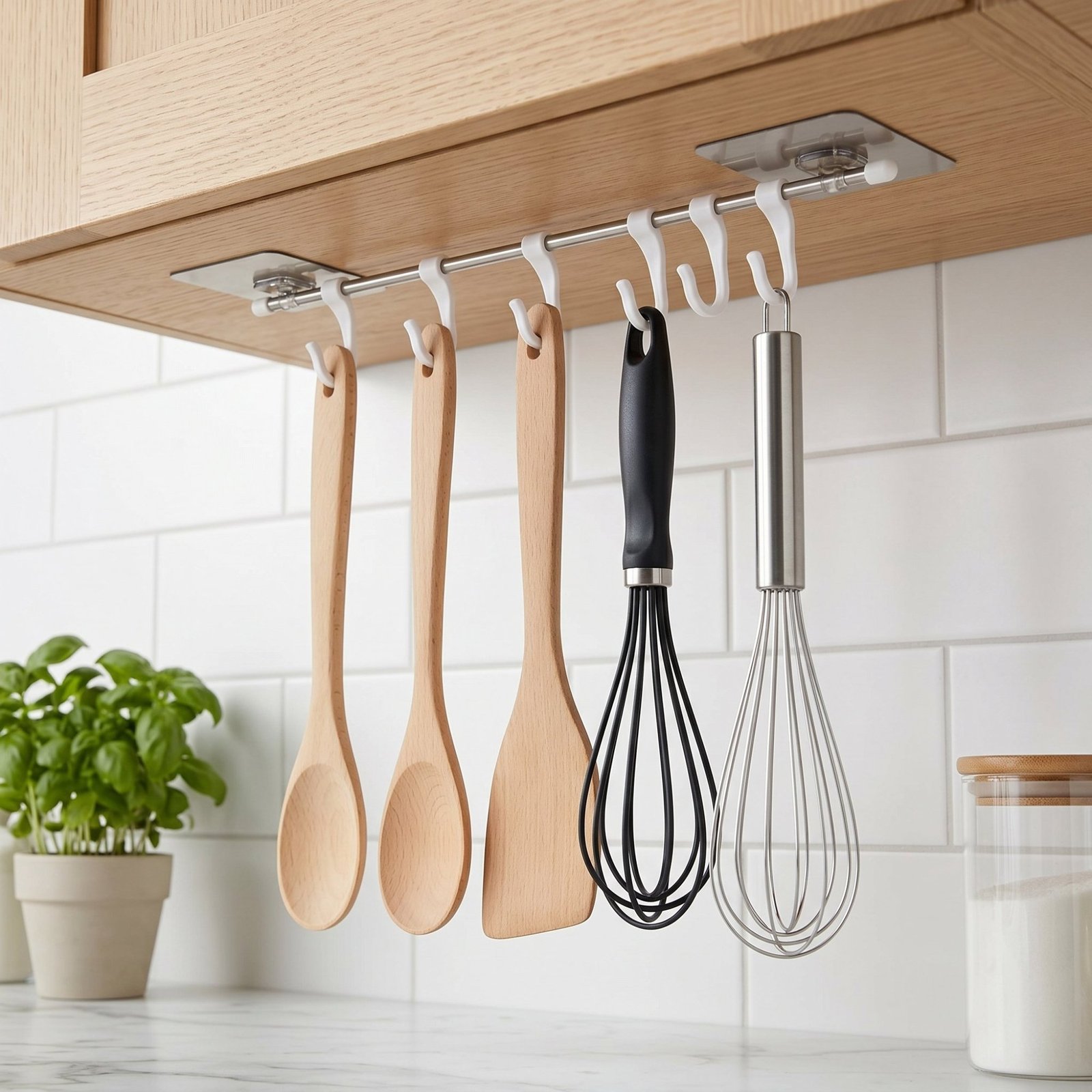 Plastic Sticker Adhesive Hanger Hooks (6 Hooks) - VRTAJ Kitchen Product